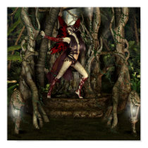 fairy forest print, sexy fairy in the woods