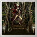 fairy forest print, sexy fairy in the woods