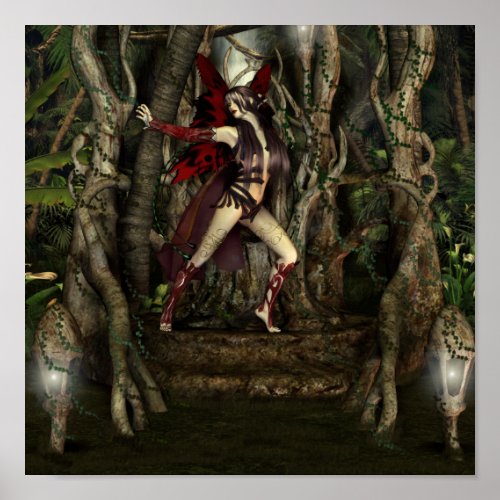 fairy forest print, sexy fairy in the woods by moonlake