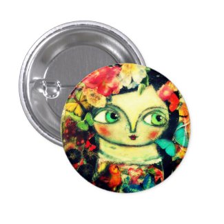 Fairy garden 1 inch round button