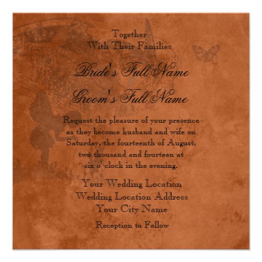 Fairy Garden Wedding Square Wedding Invitation