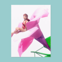 Fairy in Pink Flower postcards