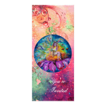 FAIRY IN THE NIGHT ,pink green blue red sparkles Personalized Invites