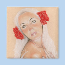 Fairy Intertwined Roses Magnet magnets