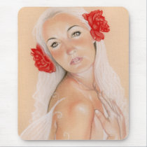 Fairy Intertwined Roses Mousepad mousepads
