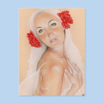 Fairy Intertwined Roses Postcard postcards