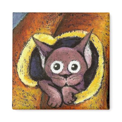 fairy kitten in a pumpkin fridge magnets by tanyabond