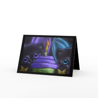 Fairy Kitten Cats - Happy Birthday Greeting Card