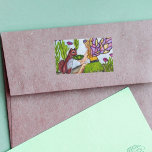 Fairy Leaves Squirrel Stained Glass Wings Rectangular Stickers