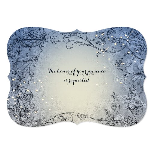 Fairy Lights Whimsy Blue Wedding Invitation Invite