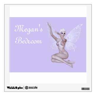 Fairy magic faerie with room to add a name or text room sticker