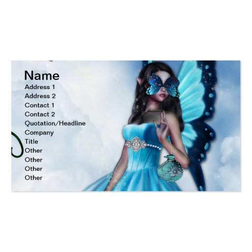 Fairy Masquerade Ball Business Card Templates (front side)