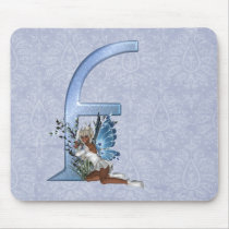 Fairy Monogram F mousepads by initials Fairy Monogram F mousepads