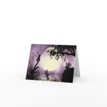 Fairy moonlit pond note card