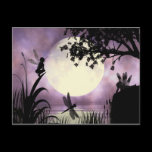 Fairy moonlit pond postcard