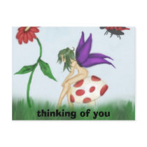 Fairy_on_a_mushroom_by_Ravenna, thinking of you postcards by Ciel_chan Fairy_on_a_mushroom_by_Ravenna, thinking of you postcards