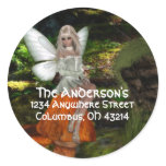 Fairy on a Mushroom Design 2 Address Labels Round Sticker