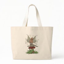 Fairy on mushroom bags by Ceyzpurplestang Fairy on mushroom bags