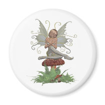 Fairy on mushroom magnets by Ceyzpurplestang Fairy on mushroom magnets
