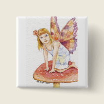 Fairy On Mushroom Stamp buttons