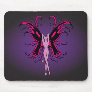 Fairy - Pink & Black Wings - Mousepad mousepad
