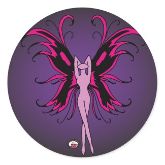 Fairy - Pink & Black Wings - Stickers sticker