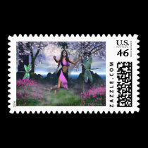 Fairy PinkGlitter postage