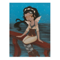 fairy pirate ship sea  Post Card postcards