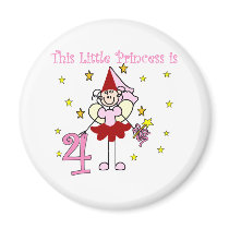 Fairy Princess 4th Birthday  Tshirts and Gifts magnets