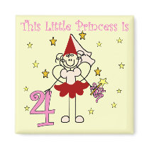 Fairy Princess 4th Birthday  Tshirts and Gifts magnets