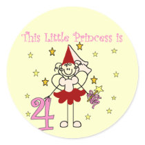 Fairy Princess 4th Birthday Tshirts and Gifts stickers by kids_birthdays Fairy Princess 4th Birthday Tshirts and Gifts stickers