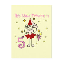 Fairy Princess 5th Birthday Tshirts and Gifts Postcards