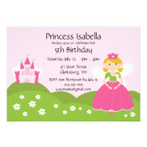 Fairy Princess Birthday Custom Announcements