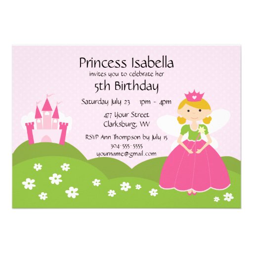 Fairy Princess Birthday Custom Announcements