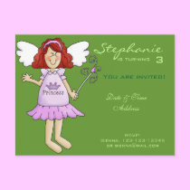 Feenhafte Prinzessin Birthday Invitation postkarten