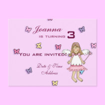 Feenhafte Prinzessin Birthday Invitation postkarten