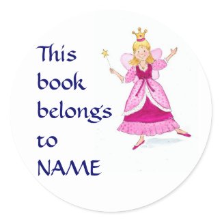 Fairy Princess Bookplates to Personalise sticker