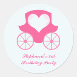 Fairy princess carriage birthday party stickers stickers