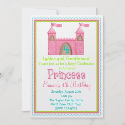Fairy Princess Castle Birthday Invitations by LittlebeaneBoutique