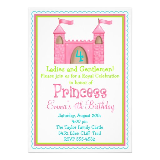 Fairy Princess Castle Birthday Invitations
