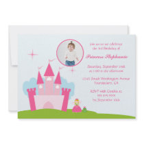 Fairy princess castle birthday party invitation