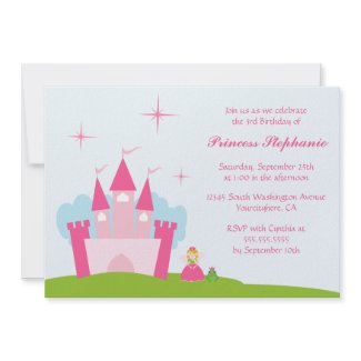Fairy princess castle birthday party invitation invitation