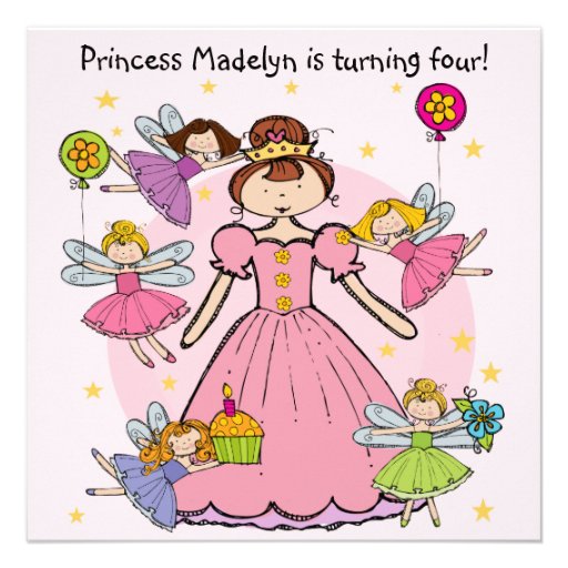 Fairy Princess Customized Birthday Invites