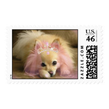 fairy princess dog with diamond crown stamp