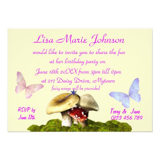 fairy princess invitation