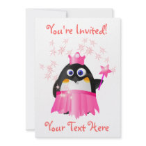 Fairy Princess Penguin Invitation