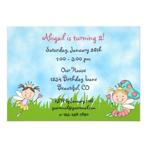 Fairy Princesses and Garden Birthday Invitation