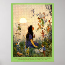 Fairy Secrets & Yeats Quote Vintage Print