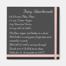Fairy Short bread Recipe Magnet ribbon