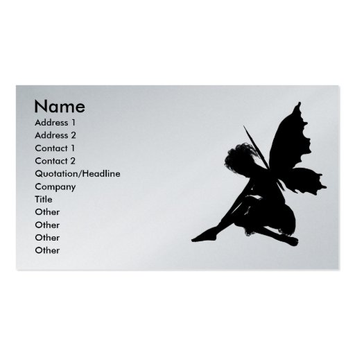 Fairy Silhouette Pose 30 Business Card Template (front side)